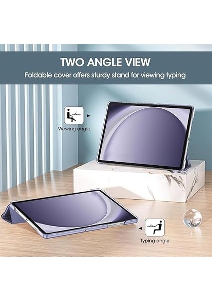 Galaxy Tab A9 Plus X210 X213 X215 X217 ile Uyumlu Kılıf Pu Deri Smart Standlı Case Lavendery Gray indirimleri