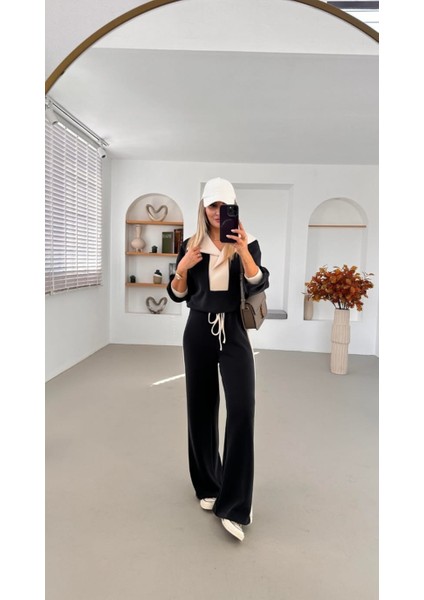 Keyymod Kadın Premium Kalite Geniş Yaka Bol Kalıp Alt-Üst Pantolonlu Modal Ikili Takım fiyatları