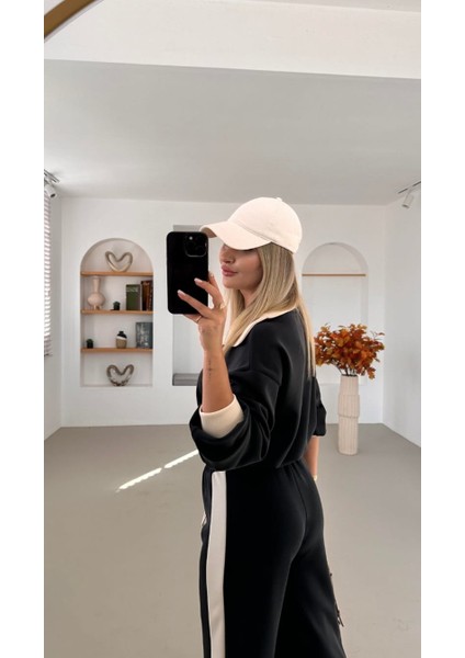 Keyymod Kadın Premium Kalite Geniş Yaka Bol Kalıp Alt-Üst Pantolonlu Modal Ikili Takım fırsatları