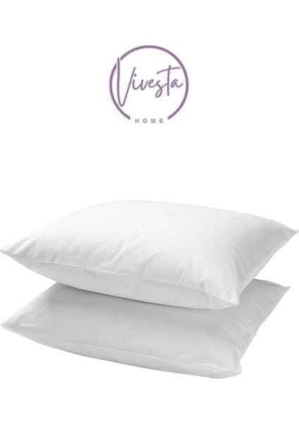 2 Adet 50X70 cm Beyaz Fermuarlı Yastık Kılıfı - %100 Pamuklu, Kolay Yıkanabilir fiyatları
