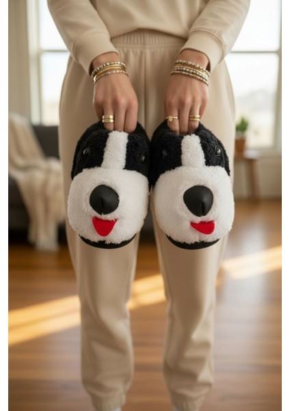 Panduf Hayvan Figürlü Peluş Tüylü Ev Ayakkabısı Yumuşak Taban Ev Botu