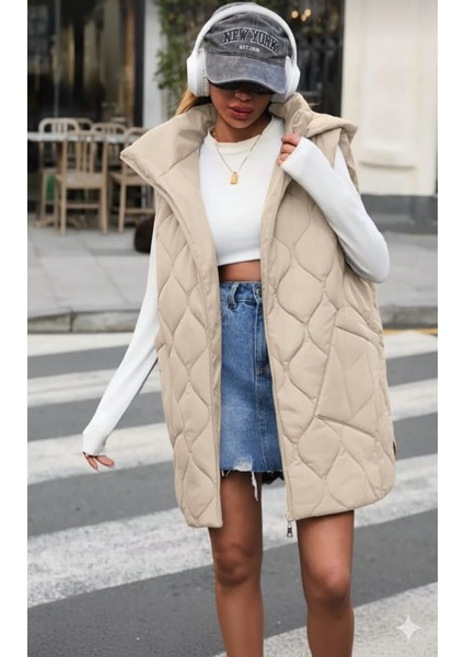 Kapşonlu Kapitone Yelek