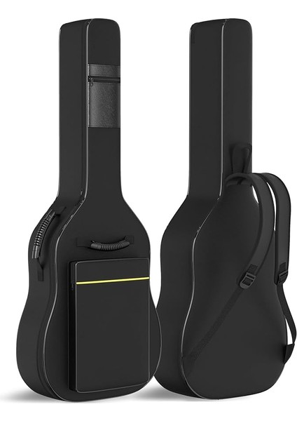 Gitar Çantası - 8 mm Sünger Dolgu, 104,1 cm / 41 Inç Akustik Için, Su Geçirmez, Siyah
