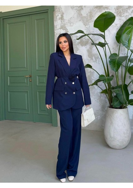 Kadın Gül Kemer Detaylı Palazzo Takım Elbise fiyatları