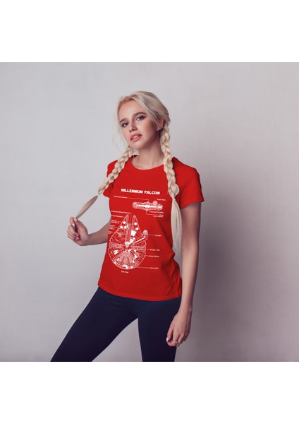 Millennium Falcon Tişört - Kırmızı fiyatları