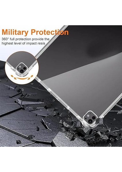 iPad Air 11 2025 ile Uyumlu M3 Kılıf Tablet Nitro Anti Shock Silikon Tamamen Şeffaf Görünümlü Kapak iPad Air 11.nesil ile Uyumlu Tablet Kılıf Şeffaf Renk modelleri