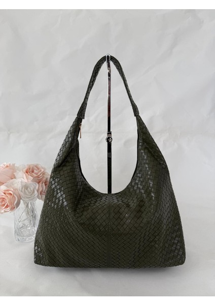 Örgü Deri Omuz Çantası Hobo Çanta – Omuz Askılı, Yumuşak Deri, Günlük & Şık Spacious Shoulder Bag indirimleri