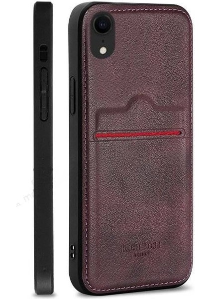 Xiaomi Redmi Note 11 Pro 4g Deri Kartlıklı Lüks Kılıf Koyu Kırmızı