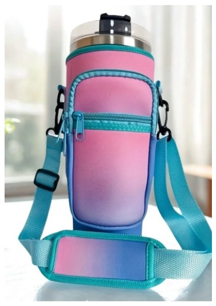 Stanley Quencher Pipetli 1.18 Lt Termos Askılı Neopren Koruma Termos Kılıfı Çanta ve Omuz Askısı Aksesuar