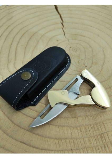 El Yapımı Pirinç Kabze Paslanmaz Çelikten Haylet Çakı Erkekler Için Kişiselleştirilebilir Hediye Kamp ve Doğa Bıçağı