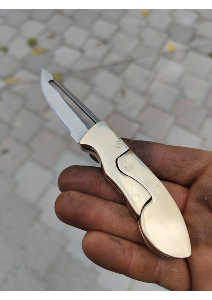 El Yapımı Pirinç Kabze Paslanmaz Çelikten Haylet Çakı Erkekler Için Kişiselleştirilebilir Hediye Kamp ve Doğa Bıçağı