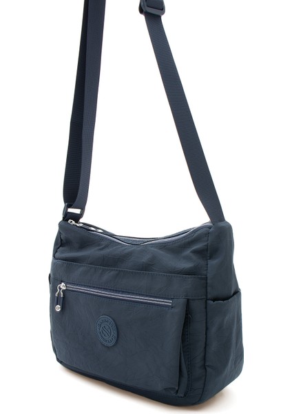 Sanmorris Glc Kadın Çok Gözlü Suya Dayanıklı Krinkıl Kumaş Siyah Renkli Çapraz Askılı Omuz Çantası modelleri