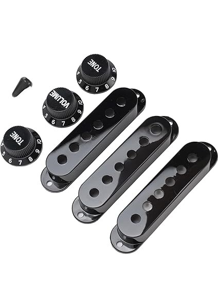 Gitar Düğmeleri, Siyah Gitar Düğmeleri 6 Delik Tek Bobin 2 Ton 1 Ses Anahtarı Ucu Yedek Gitar Pikap Kapak Düğmesi Elektro Gitar Için Set fiyatları