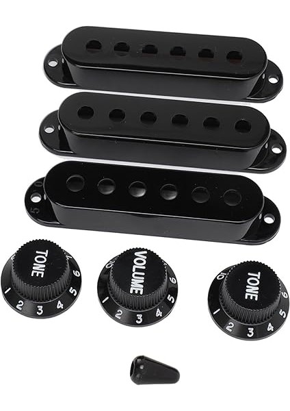 Gitar Düğmeleri, Siyah Gitar Düğmeleri 6 Delik Tek Bobin 2 Ton 1 Ses Anahtarı Ucu Yedek Gitar Pikap Kapak Düğmesi Elektro Gitar Için Set modelleri