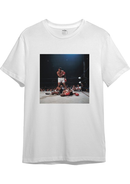 Muhammed Ali And Sonny Liston Usa 1965 Tişört - Beyaz