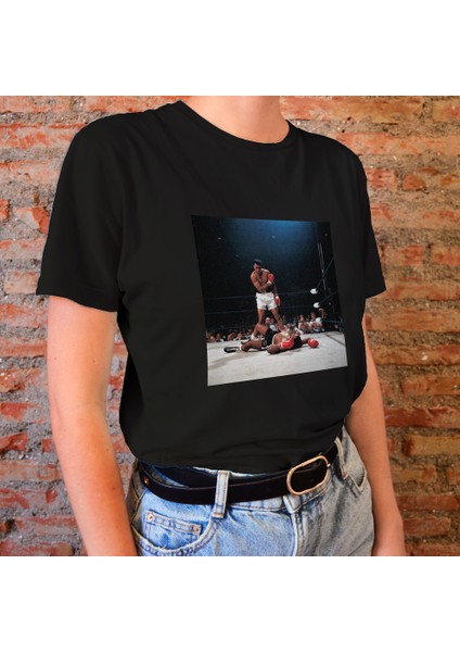 Muhammed Ali And Sonny Liston Usa 1965 Tişört - Siyah fiyatları