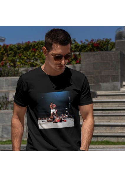 Muhammed Ali And Sonny Liston Usa 1965 Tişört - Siyah fırsatları