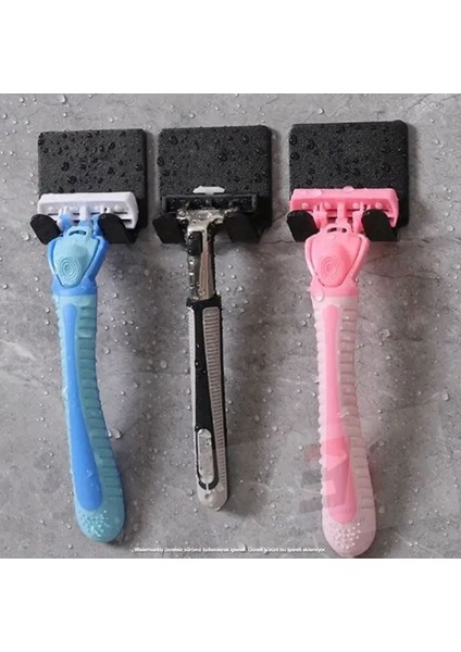 3'lü Permatik Tutucu - Yapışkanlı Banyo Düzenleyici - Jilet Tutucu Aparat - Çok Amaçlı Banyo Askısı