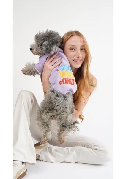 Kedi Köpek Hoodie Happy Vibes fiyatları