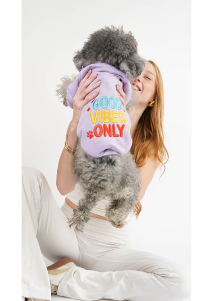 Kedi Köpek Hoodie Happy Vibes modelleri