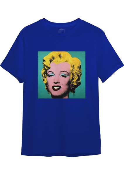 Andy Warhol / Marilyn Monroe Blue Tişört - Mavi