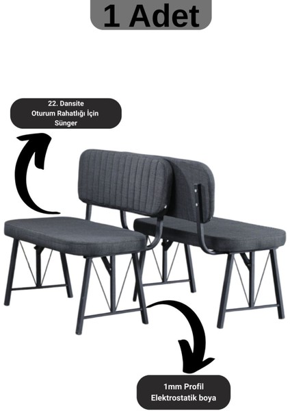 Elfin Mutfak , Yemek Odası Bahçe Balkon Otel Restoran Kafe Bench, Puf, Sırtlı Bench -1 Adet Antrasit fiyatları