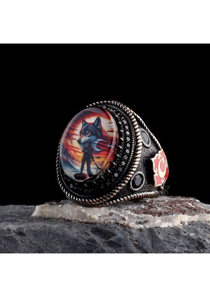 Ayyıldız Asker Kurt Model 925 Ayar Gümüş Erkek Yüzük modelleri