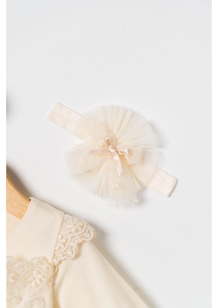 Kız Bebek Mevlütlük Elbise Dantelli Bandanalı fiyatları