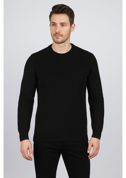 Huffa Slim Fit Bisiklet Yaka Uzun Kol Erkek Triko - 7429