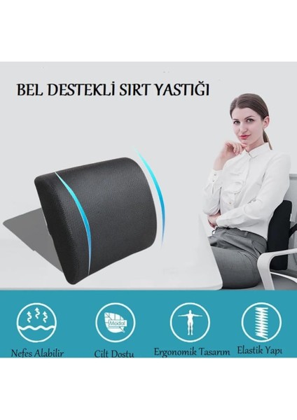 Visco Ortopedik Sandalye Bel Minderi Sırt Dayama Yastığı Visko Koltuk Bel Desteği modelleri