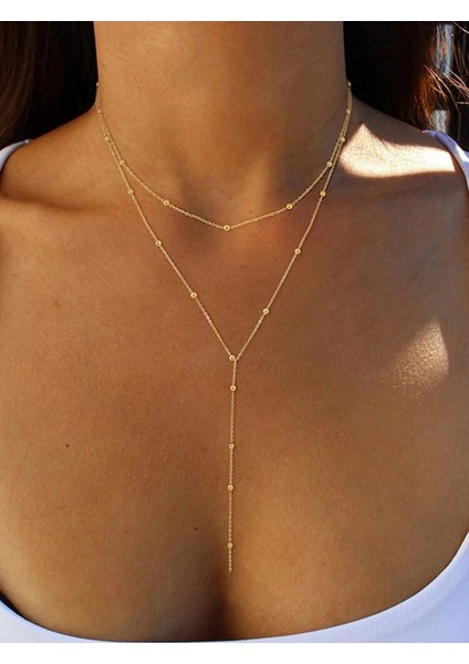 Ikili Toplu Zincir Sallantılı Y Kolye modelleri