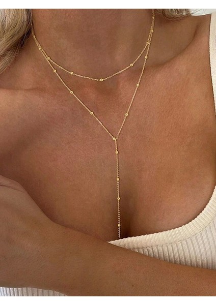 Ikili Toplu Zincir Sallantılı Y Kolye fırsatları