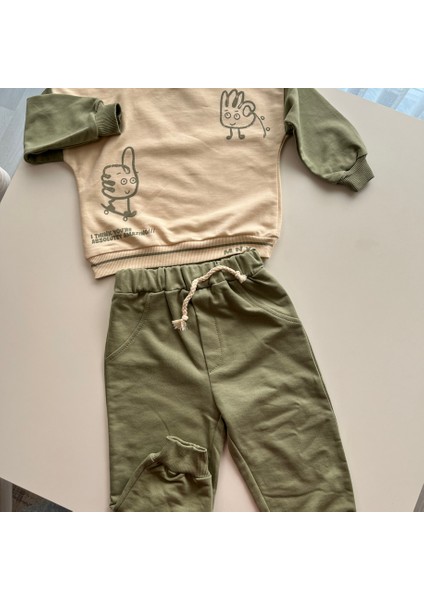 MNV-1047 Erkek Çocuk %100 Pamuk Baskılı Eşofman Takım fiyatları