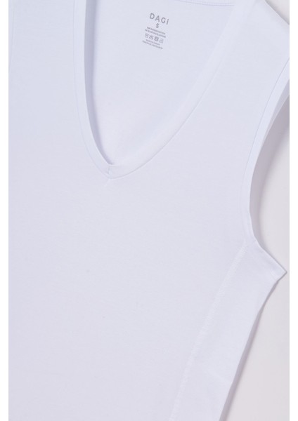 Erkek Pamuklu Sıfır Kol V Yaka Atlet D5060