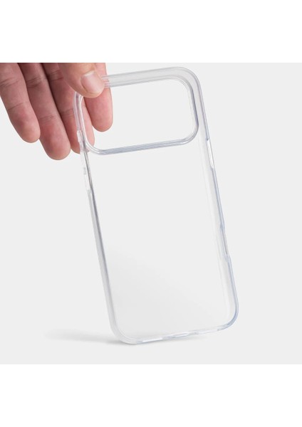 Apple iPhone 17 Pro ile Uyumlu Kapak 1mm Şeffaf Süper Silikon Kılıf