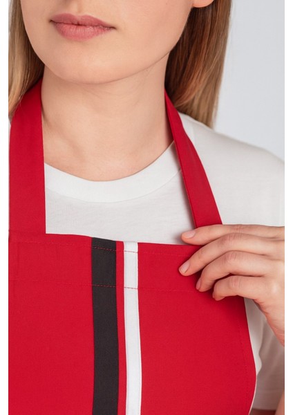 Kadın Boyundan Asmalı Çizgili Barista Şef Mutfak Önlüğü 60X85 cm fiyatları