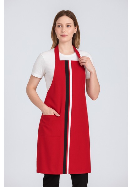 Kadın Boyundan Asmalı Çizgili Barista Şef Mutfak Önlüğü 60X85 cm indirimleri