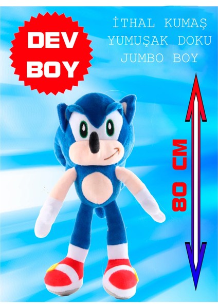 Xxl Kumaş Sonic Boom Hedgehog Kirpi Sonic Peluş Oyuncak Uyku & Oyun Arkadaşı Dev Boy 80 Cm. fiyatları