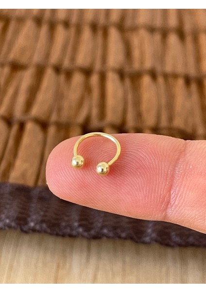 925 Ayar Gümüş Kulak Burun Helix Tragus Kıkırdak Piercing 8 mm