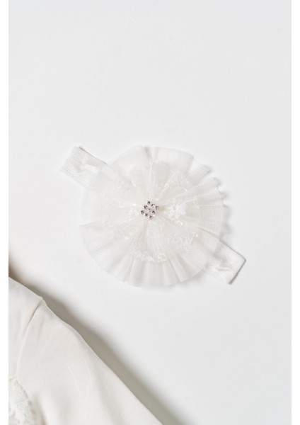 Kız Bebek Mevlütlük Elbise Dantelli Bandanalı fiyatları