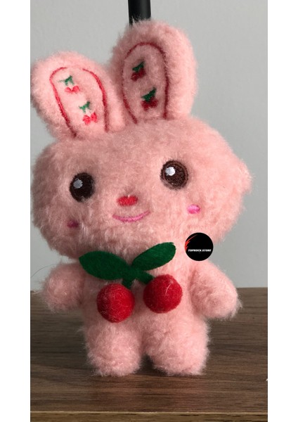 Sevimli Tavşan Peluş Oyuncak Pofidik Anahtarlık Uyku Arkadaşı Hediyelik 12 cm