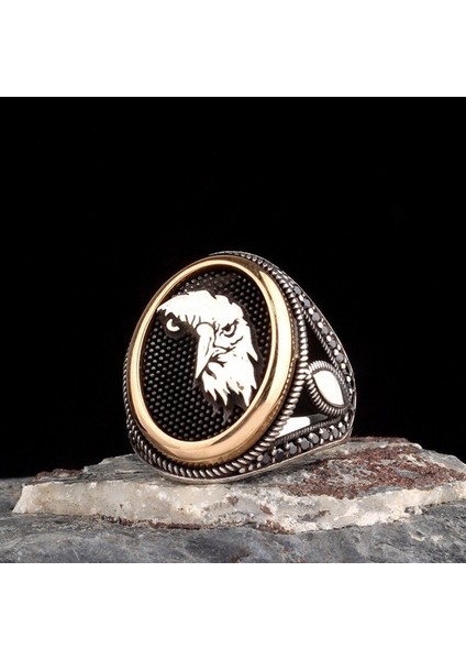 Kartal Motifli Model 925 Ayar Gümüş Erkek Yüzük fiyatları