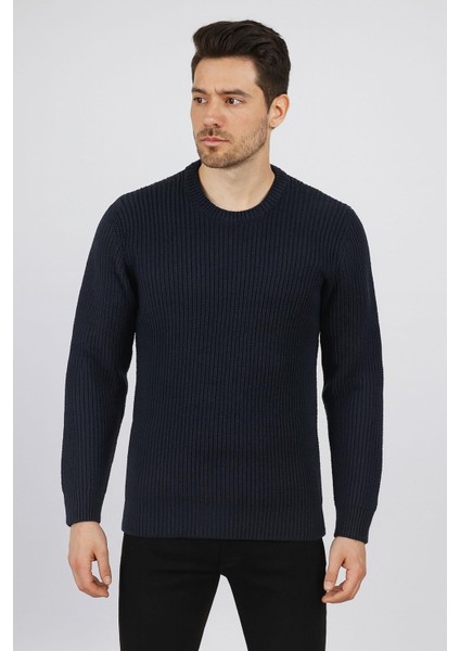 Huffa Slim Fit Bisiklet Yaka Uzun Kol Erkek Triko - 7429