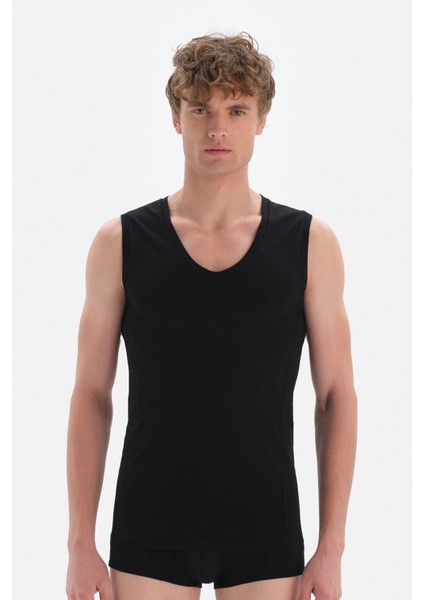 Erkek Pamuklu Sıfır Kol V Yaka Atlet D5060