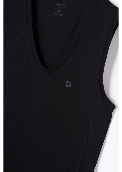 Erkek Pamuklu Sıfır Kol V Yaka Atlet D5060