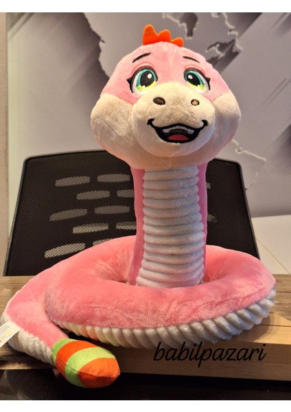 Sevimli Gülen Yılan Peluş (Gri Renk 95CM)