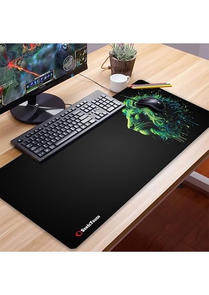Ultragrand Siyah ve Neon Yeşili Aslan Dikişsiz Xxl Gaming Oyuncu Masaüstü Klavye Mouse Pad 40X90CM modelleri