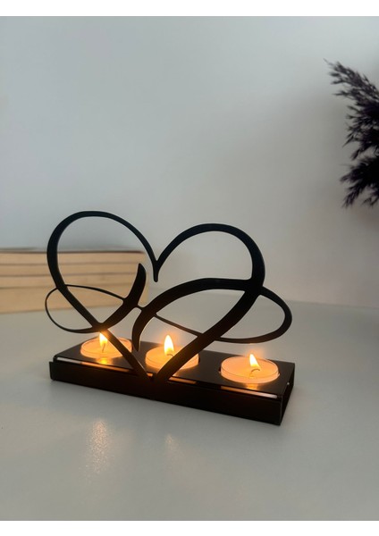 Kalp Temalı Metal Dekoratif Mumluk fiyatları
