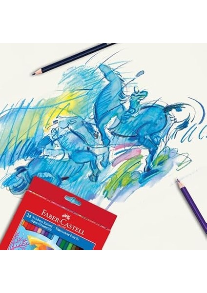 Karton Kutu Sulu Boya Kalemi, 24 Renk, Suda Çözünebilir, Fırça ve Kalem Hediyeli, Yaratıcılığı Destekleyen Boya Kalemi fiyatları