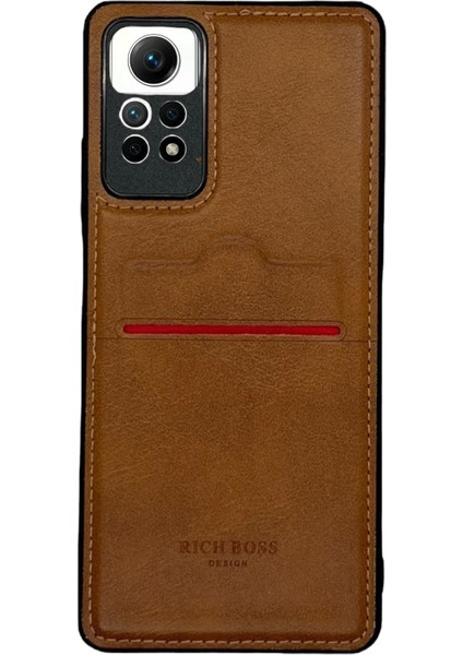 Redmi Note 12 Pro 4g Deri Kartlıklı Lüks Kılıf Açık Kahve